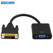ESCAM Full HD 1080P DVI-D-VGA адаптер 24 + 1 25Pin папа-15 pin женский кабель конвертер для ПК компьютер HDTV монитор дисплей 2024 - купить недорого