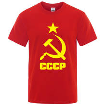 Mens T-Shirt 2021 Summer CCCP Russian T Shirts Men USSR Soviet Union Man Short Sleeve Tshirt Moscow Mens Tees Brand O Neck Tops 2024 - купить недорого