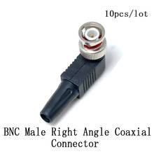 Conector Coaxial de ángulo recto sin soldadura, conector macho BNC para CCTV RG59, 10 unids/lote 2024 - compra barato