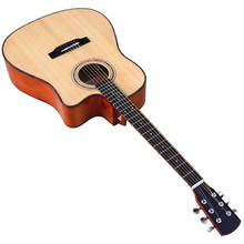 Guitarra acústica eléctrica de 40 pulgadas, 6 cuerdas, cuerda plegable, color arcoíris y natural, con existencias de defectos, carcasa dura de burbujas 2024 - compra barato