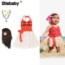 Летнее платье-Моана для маленьких девочек, Красивая Детская жилетка с открытой спиной, Рождественский костюм для девочек, хлопковая одежда с цветами 2024 - купить недорого