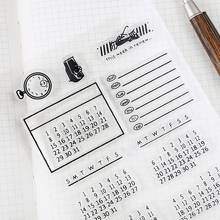Month Date Calendar Clear Stamps DIY Scrapbooking Planner Diary To Do List Deco Transparent Seal Stamp Journal Craft Supplies 2024 - buy cheap