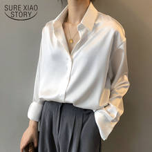 Autumn Fashion Button Up Satin Silk Shirt Vintage Blouse Women White Lady Long Sleeves Female Loose Street Shirts 11355 2024 - buy cheap