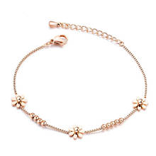 Flower Daisy Women Bracelet Adjustable Chain Link Bangle Wrist Rose Gold Silver Color Charm Chic Trendy Jewelry Friends Gift 2024 - buy cheap