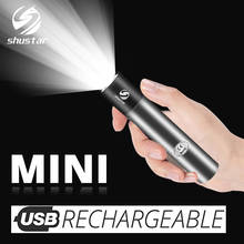 USB Rechargable Mini LED Flashlight 3 Lighting Mode Waterproof Torch  Telescopic Zoom Stylish Portable Suit for Night Lighting 2024 - buy cheap