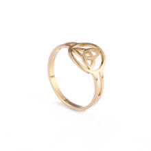 Cooltime anel de prata unissex, anel de aço inoxidável de três cores, anel de amuleto para homens e mulheres, presente de festa de casamento 2024 - compre barato