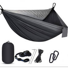 Camping Hammock,Portable Hammock with Mosquito Net and Tree Straps,Lightweight Parachute Nylon Hammock for Backpacking Travel 2024 - buy cheap