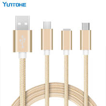 3 em 1 cabo usb para celular micro usb tipo c cabo de carregador, para iphone samsung cabo de carregamento micro usb cabo carregador 50 peças 2024 - compre barato