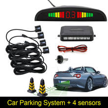 Sistema de sensor de estacionamento Parktronic, 4 sensores de luzes de LED traseiras, monitor de detecção de radar para estacionar, visor de luz de fundo para marcha a ré 2024 - compre barato