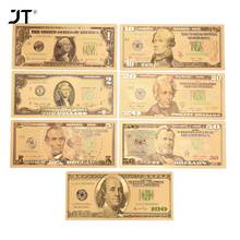 Gold Decorations American Gold Banknote 1/2/5/10/20/50/100 Dollar Colorful Gold Foil Bill Note Fashion Metal Crafts 2024 - buy cheap