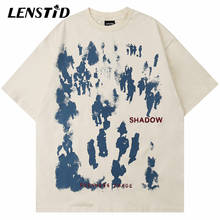 LENSTID Summer Men Short Sleeve Tshirts Hip Hop People Shadow Print T Shirts 2022 Streetwear Harajuku Casual Cotton Tops Tees 2024 - compre barato