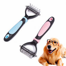 Cão de estimação gato depilação pente desmancha aparador de depilação escova grooming ferramenta para cabelo longo encaracolado cão de estimação produtos 2024 - compre barato