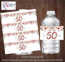 30 Customize Fabulous 50th Floral Birthday Water Bottle Wine Labels Candy  Wrapper Stickers Anniversary Wedding Party Decoration 2024 - buy cheap