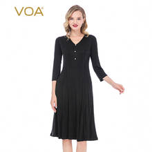 Voa seda 33m/m vestido de dupla face de malha com decote em v profundo e renda costurada com pérolas fivela sexy sem costas ae293 2024 - compre barato