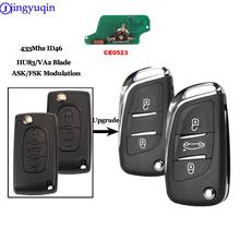 Jingyuqin-llave de coche Ce0523 ASK/FSK 2/3, botón remoto para Citroen C2, C3, C4, C5, 433Mhz, ID46, abatible modificado, Control de llave de coche plegable 2024 - compra barato