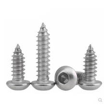 5/10/20Pcs [M3 M4 M5 M6] 304 Stainless Steel Hexagon Socket Button Head Self tapping Screws Round Head 2024 - купить недорого