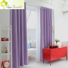 Korean Physical blackout curtains for window Modern Light Purple Curtains  for Living Room/ Bedroom/ Kitchen Single Panels 2024 - buy cheap