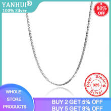YANHUI With Certificate Genuine Tibetan Silver S925 Box Chain Women Necklace Gift 40cm/45cm Chain Necklace Accessories Wholesale 2024 - buy cheap