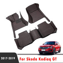 LHD Carpets Car Floor Mats For Skoda Kodiaq GT 2019 2018 2017 Auto Interior Accessories Leather Waterproof Protect Foot Pads 2024 - buy cheap