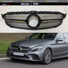 Rejilla de diamantes de repuesto ABS para Mercedes, accesorio negro y plateado compatible con Mercedes Clase A W205 C205 A205 S205 2018 - 2020 (solo para paquete ANG) 2024 - compra barato