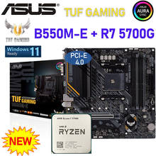 AMD Ryzen 7 5700G CPU With AM4 ASUS TUF GAMING B550M-E Mainboard Combo PCI-E 4.0 B550 DDR4 4800(OC) MHz 128GB Placa-mãe Kit NEW 2024 - compre barato