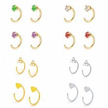 925 Silver Ear Needle Pave Crystal Flower Earrings Women Simple Fashion Cute Wedding Earrings Jewelry Accessories Gifts 2024 - buy cheap