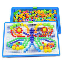 296 Mushroom Nail Puzzle Educational Didactical intelligent Games DIY Plastic Flashboard Children Educational Toys Random Color 2024 - buy cheap