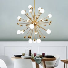 Lámpara colgante de bola G4 para decoración del hogar, luces LED doradas simples de estilo nórdico moderno para sala de estar, dormitorio, comedor, Loft 2024 - compra barato