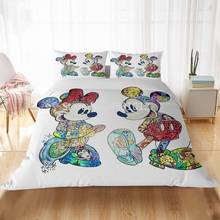Disney Collection Mickey Minnie Mouse Color Bedding Set Baby Duvet Cover Bedclothes Twin Queen King Children Adult Gift 2024 - buy cheap