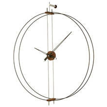 Large Spain Luxury Wall Clock Metal 3d Clcoks Wall Home Decor Walnut Living Room Silent Watch Modern Horloge Murale Gift D045 2024 - buy cheap