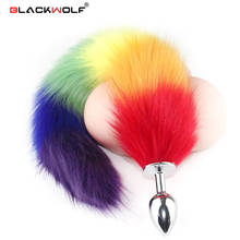 Rainbow Metal Plug Long Anal Plug Sex Toy Animal Role Play Cosplay Fox Tail Sex Products Shop Sexy Butt Plug Adult Accessories 2024 - buy cheap