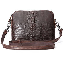 Genuine Leather Women Messenger Shoulder Cross body Luxury Trend Female First Layer Cowhide Crocodile Style Vintage Purse Bag 2024 - buy cheap