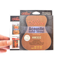 Профессиональные Струны для акустической гитары Alice AW332, 011-052, 012-053, посеребренные медные струны для защиты от ржавчины 2024 - купить недорого