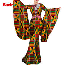 African Dresses for Women Print Long Evening Bazin Riche Flare Sleeve Party Dashiki Clothes WY5604 2024 - buy cheap