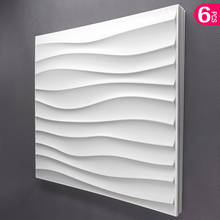 6pcs 30cm Decor 3D Wall Panel wave Diamond Design Non self-adhesive plastic tile 3D wall sticker living room Bathroom wall paper 2024 - buy cheap