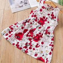 Kids Girls Sleeveless Dress 2-6 Years Old Girls Print Dress Children's Clothes Baby Cotton Princess Cute Dress 2024 - buy cheap