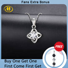 Hutang 1 Carat White Moissanite Pendant Solid 925 Sterling Silver Necklace Four Leaf Clover Shape Fine Jewelry Engagement Gift 2024 - buy cheap