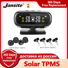 Jansite Система контроля давления в шинах, TPMS с солнечной батареей, предупреждением о температуре и 4 датчиками, для экономии топлива автосигнализация Возможна доставка из России 2024 - купить недорого