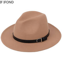Chapéu tipo fedora clássico, chapéu em feltro tricotado para homens e mulheres 2024 - compre barato