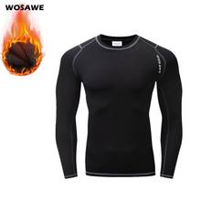 WOSAWE Running T-Shirt Fleece Thermal Underwear Winter Long Johns Tops Fitness Gym Shirts for Jogging Cycling Sports Base Layer 2024 - buy cheap