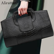 Alirattan Women's Clutch Bag Fashion Design Snake Pattern Bag New High Quality Large Capacity Genuine  Leather Bag  Hot Sale 2024 - buy cheap