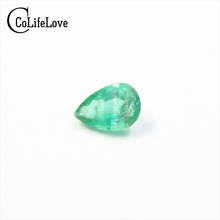 100% natural SI grade emerald loose stone 4 mm * 6 mm pear cut Colombia emerald loose gemstone for ring 2024 - buy cheap