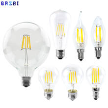 Retro Edison E27 E14 LED Filament Bulb Lamp 220V-240V Light Bulb C35 G45 A60 ST64 G80 G95 G125 Glass Bulb Vintage Candle Light 2024 - buy cheap
