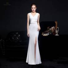 Sexy Prom Dress V-Neck Mermaid Dresses Woman Party Night Beading Floor-Length Evening Dresses 2024 - buy cheap