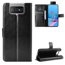 Funda de cuero PU para Asus Zenfone 7, ZS670KS/Zenfone 7 Pro, ZS671KS, carcasa trasera protectora para teléfono 2024 - compra barato