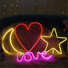 Creative LED Neon Light Sign LOVE HEART Wedding Party Decoration Neon Lamp Valentines Day Anniversary Home Decor Night Lamp Gift 2024 - buy cheap