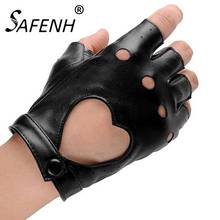 Comfortable 1Pair Fashion Half Finger Driving Women Gloves PU Leather Fingerless Gloves For Women Black 2024 - buy cheap
