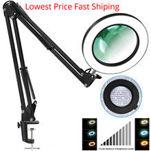 2022 64 LEDS Illuminated Magnifier USB 3 Colors LED Magnifying Glass for Soldering Iron Repair/Table Lamp/Skincare Beauty Tool