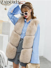 ZADORIN Fur Waistcoat Winter Women Luxury Faux Fur Vest Korean Fashion Long Faux Fur Gilet Femme Veste Fur Cardigan Jackets 2024 - buy cheap