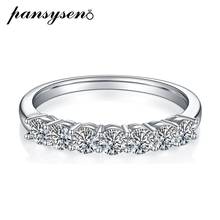 PANSYSEN 100% 925 Sterling Silver 3MM Real Moissanite Ring Luxury Wedding Engagement Couple Rings White Gold Color Fine Jewelry 2024 - buy cheap